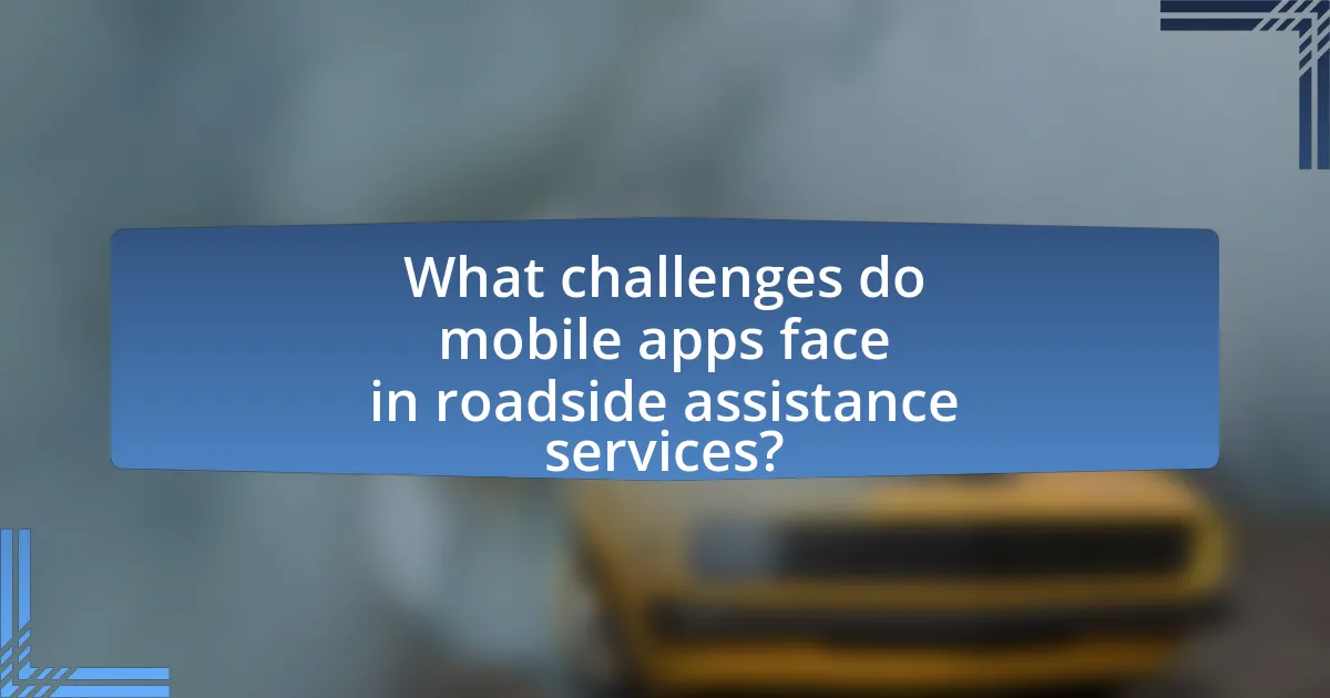 What challenges do mobile apps face in roadside assistance services?